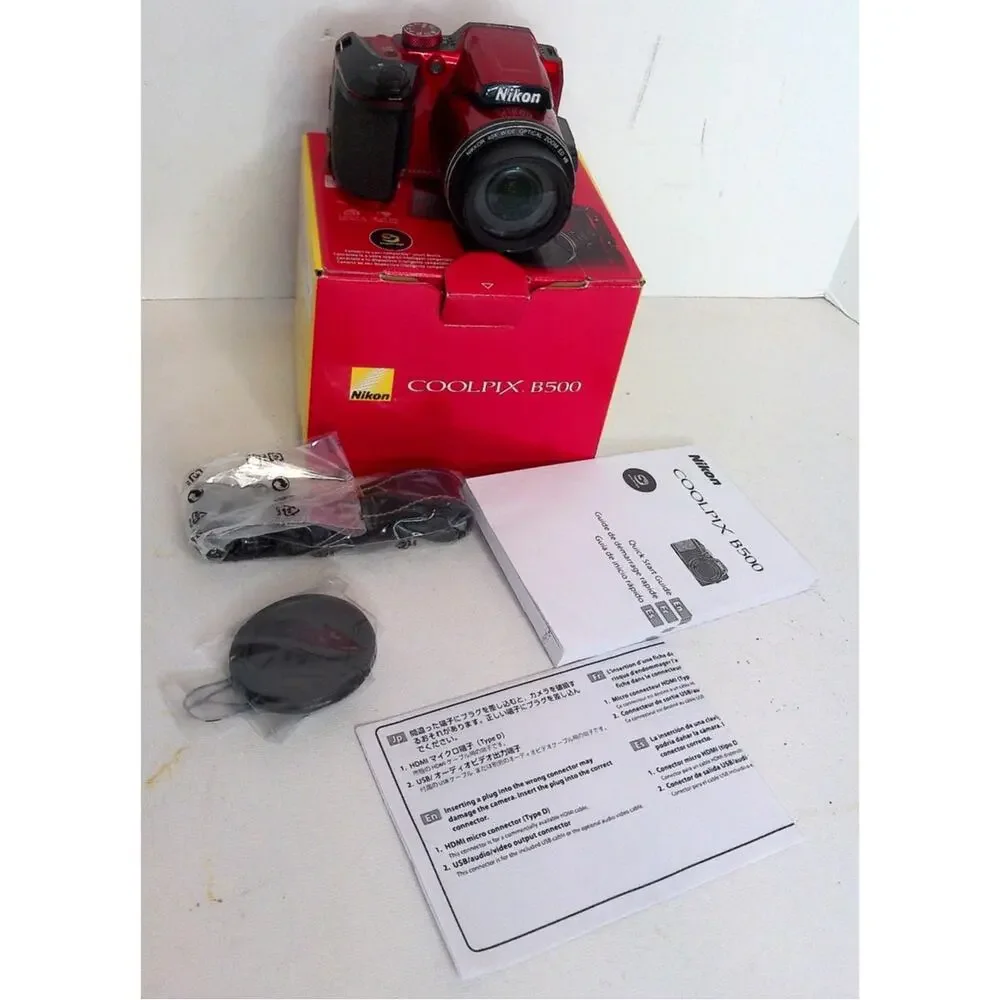 Nikon CoolPix B500 Red Camera Parts or Repair READ AS IS
